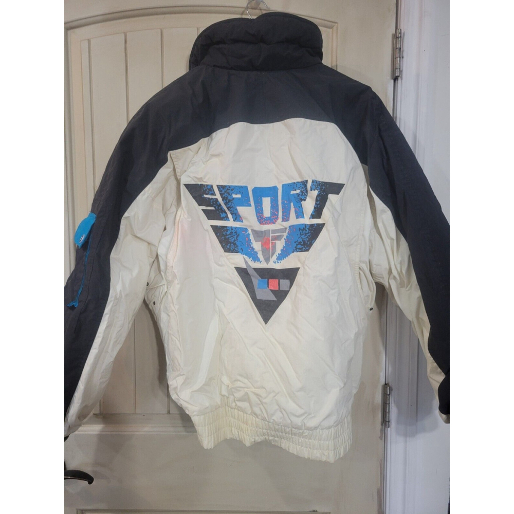 Vintage TYROLIA by Head Ski Jacket Snow Aqua Gray Black Puffer Mens L Read Desc